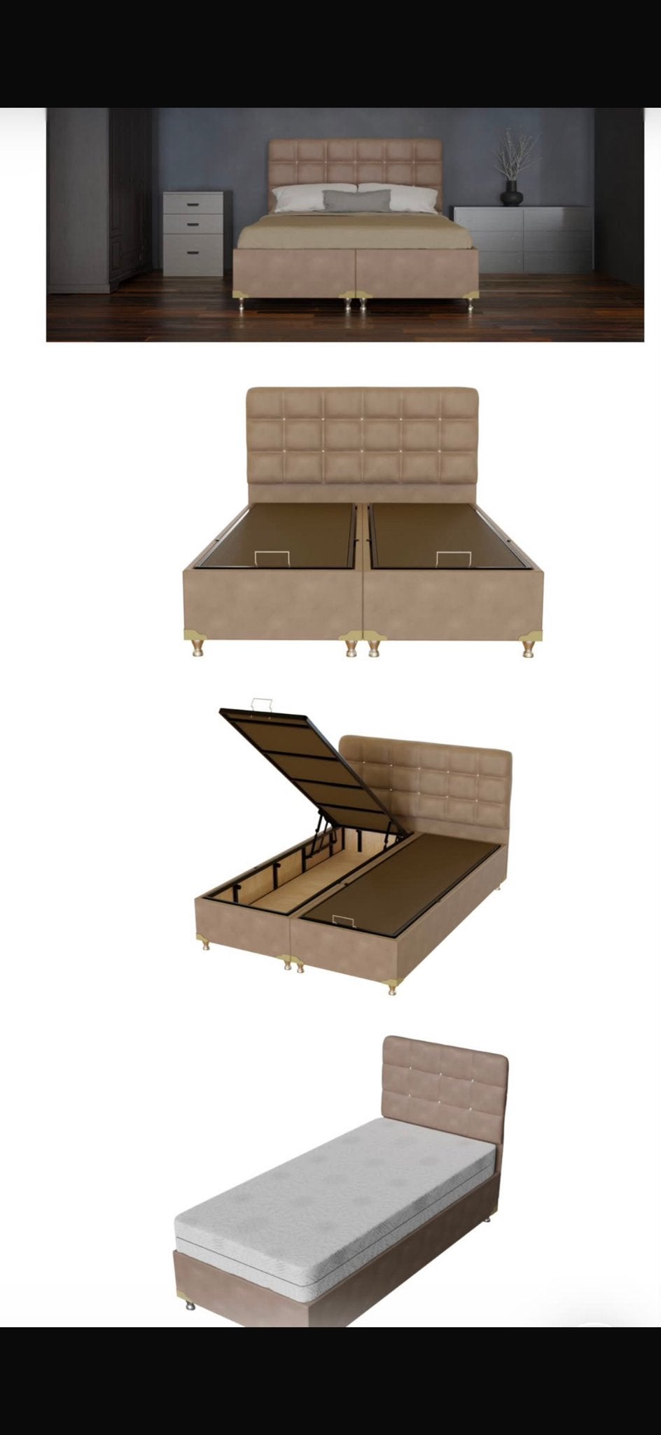 Comfortabele Baza Bedden - Diverse Maten en Kleuren, Beige, Ophalen of Verzenden, Overige maten, 200 cm