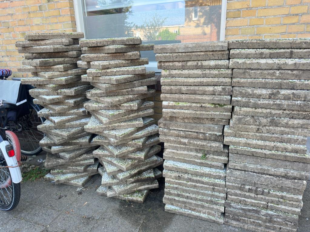 Gratis af te halen 40x40 tuintegels, Tuin en Terras, Ophalen, Zo goed als nieuw, Beton, Terrastegels