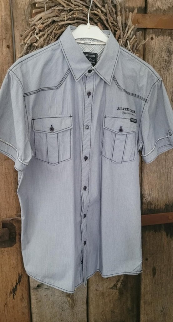 silver creek overhemd / blouse, maat L **Z.g.a.n.**, Kleding | Heren, Overhemden, Blauw, Ophalen of Verzenden, Zo goed als nieuw