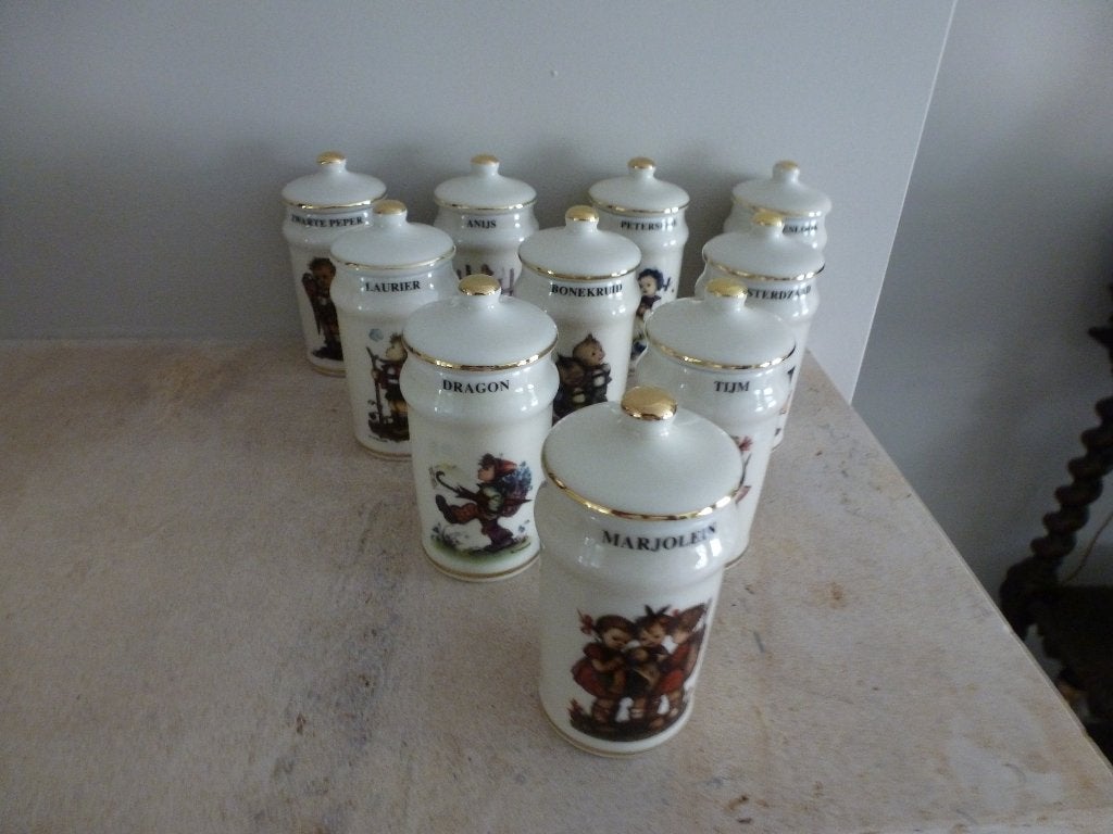 29 Kruidenpotjes van Hummel met Origineel kruidenrek, Verzamelen, Ophalen of Verzenden