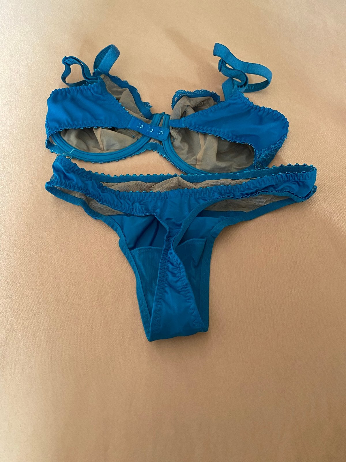 Prima Donna set koraal blauw beugel BH 70E string S, Ophalen of Verzenden, Blauw, Setje