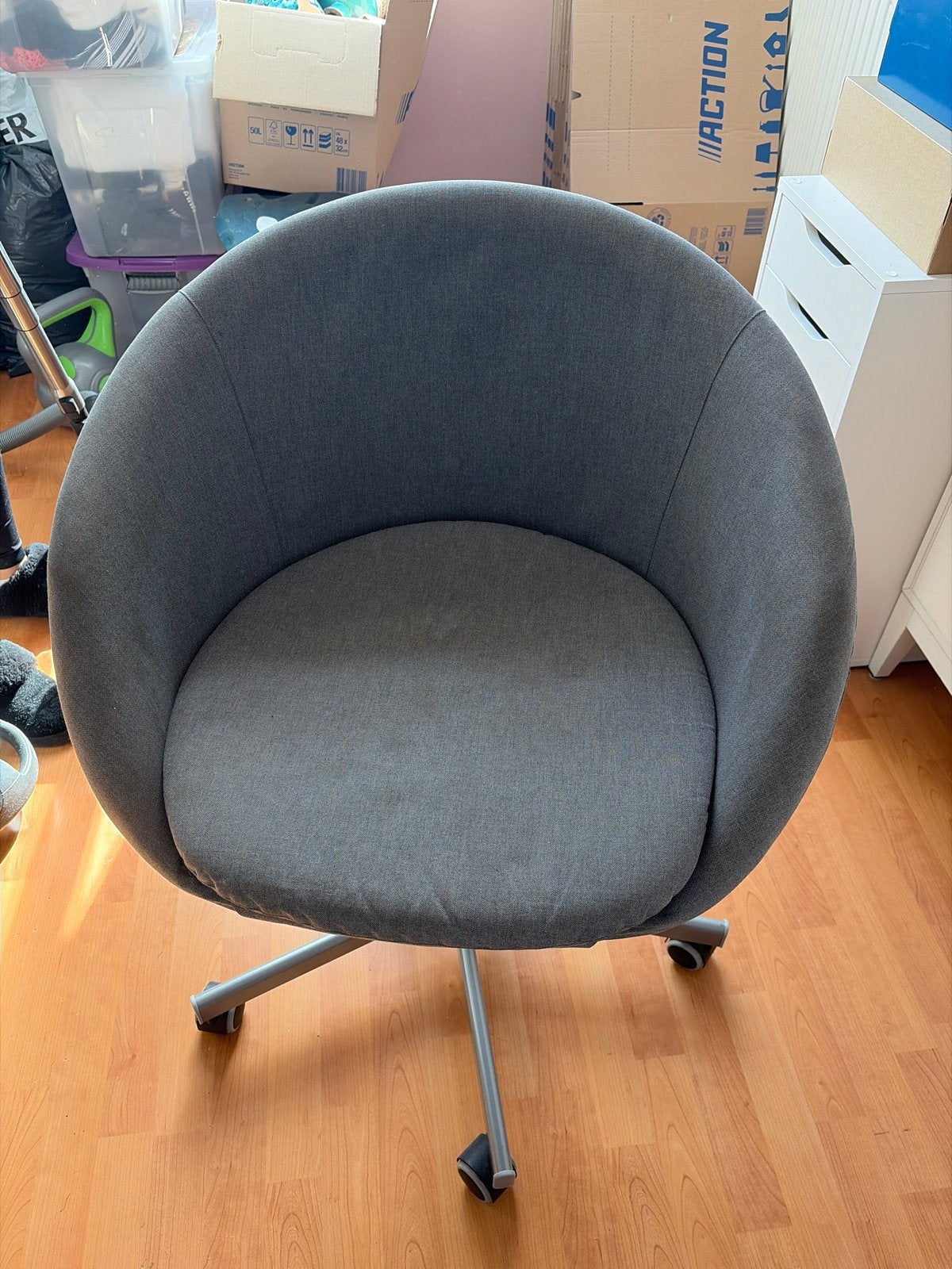 IKEA bureaustoel grijs met wielen, Ophalen, Gebruikt, Grijs, Bureaustoel