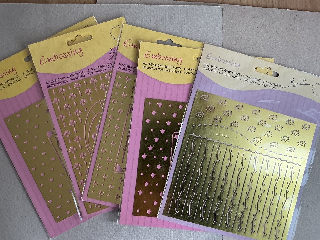 Set 5 achtergrond embossing mallen, Ophalen of Verzenden, Nieuw, Overige thema's, Pons of Mal