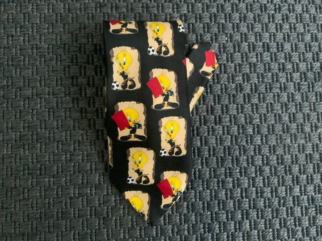 Vintage 1998 Looney Tunes Sylvester & Tweety tie / Stropdas, Ophalen of Verzenden, Looney Tunes, Zo goed als nieuw, Kleding