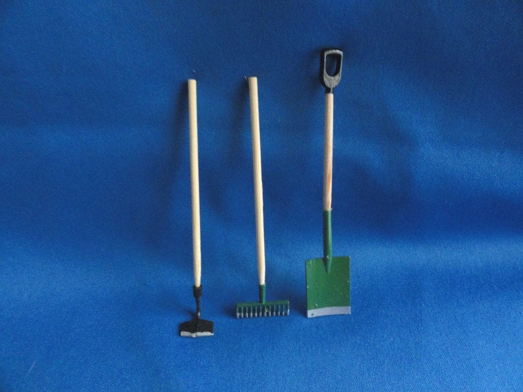 Miniatuur tuingereedschap set voor poppenhuis 1:12, Ophalen of Verzenden, Nieuw, Decoratie