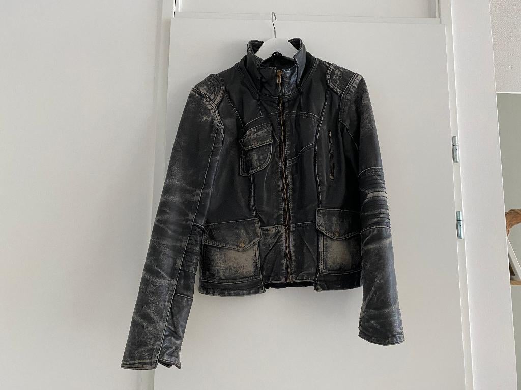 Leuk hip leren dames jasje M 38 Object, Maat 38/40 (M), Zwart, Object, Ophalen of Verzenden
