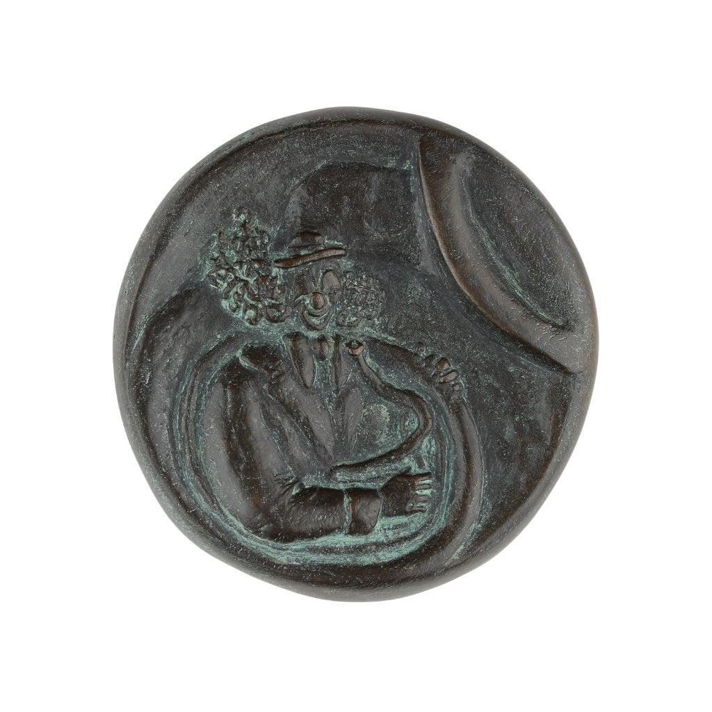 BRONZEN PENNING Carla Klein COMMEDIA DELL'ARTE, Verzenden, Brons, Nederland