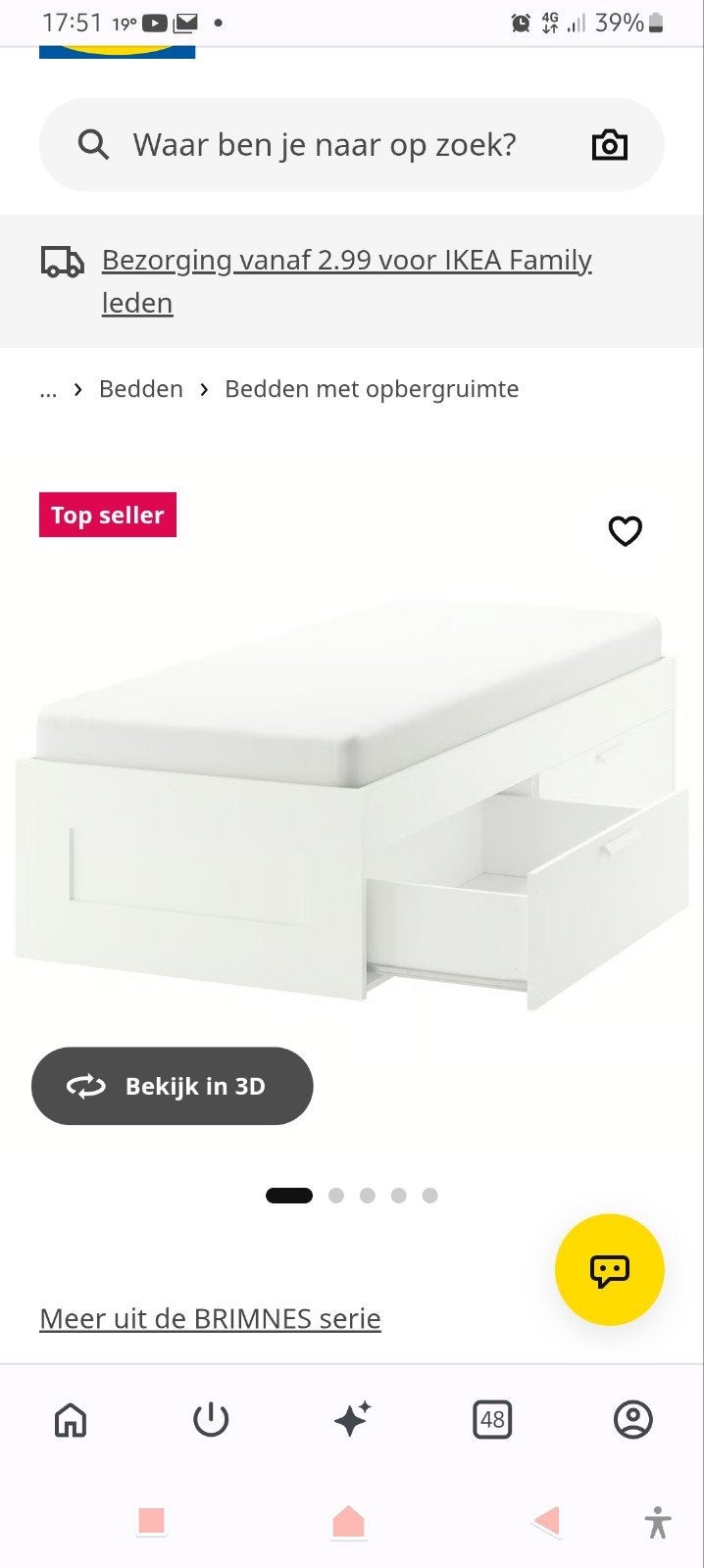 wit ikea bed met lades en dik matras., Huis en Inrichting, Ophalen, 90 cm, Eenpersoons, Wit
