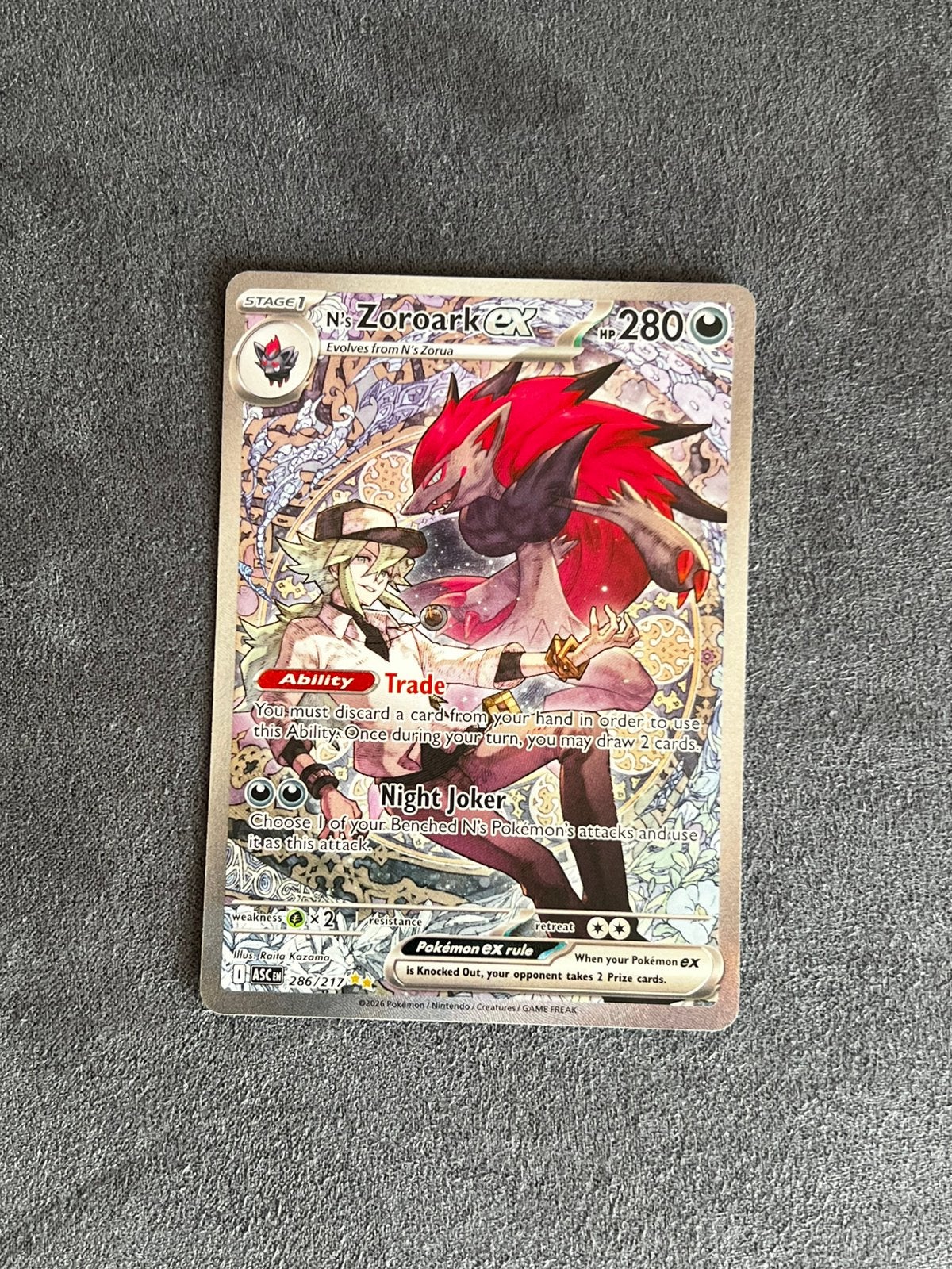 N’s Zoroark EX 286 Ascended Heroes, Ophalen of Verzenden, Zo goed als nieuw