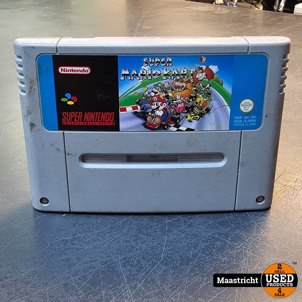 SNES Game | Super Mario Kart Losse Cassette, Nintendo, Gebruikt, Support@nintendo.com, 11-1 Hokotate-cho, Kamitoba, Minami-ku
Kyoto 601-8501
Japan
