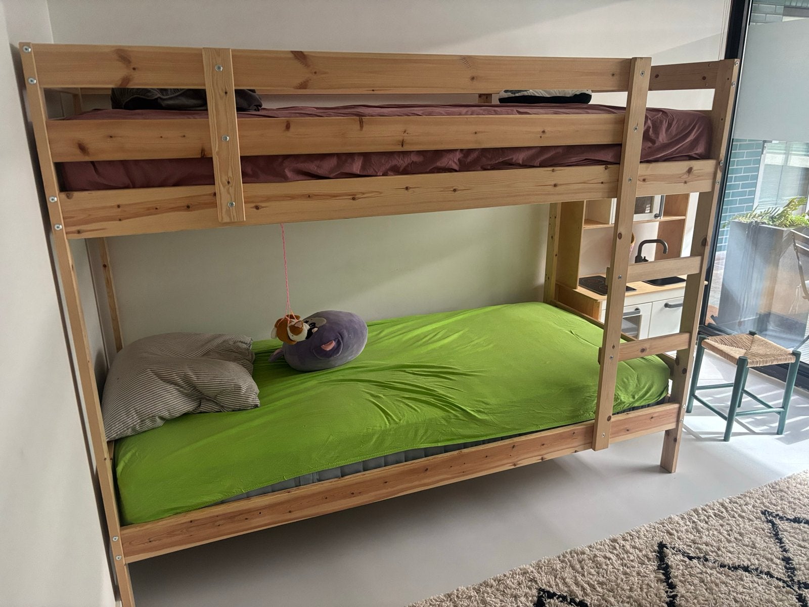 IKEA MYDAL Stapelbed Grenen 90x200 cm, Gebruikt, 90 cm, 160 tot 180 cm, Tweepersoons