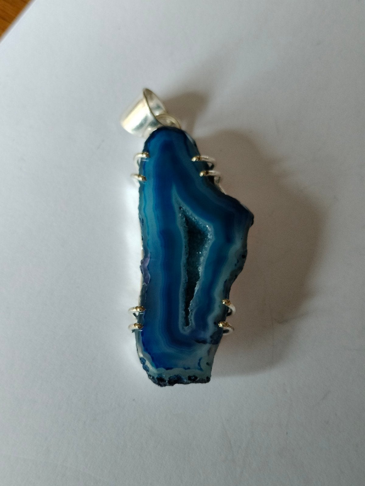 zilveren hanger met agaat, Overige voorstellingen, Blauw, Nieuw, Ophalen of Verzenden