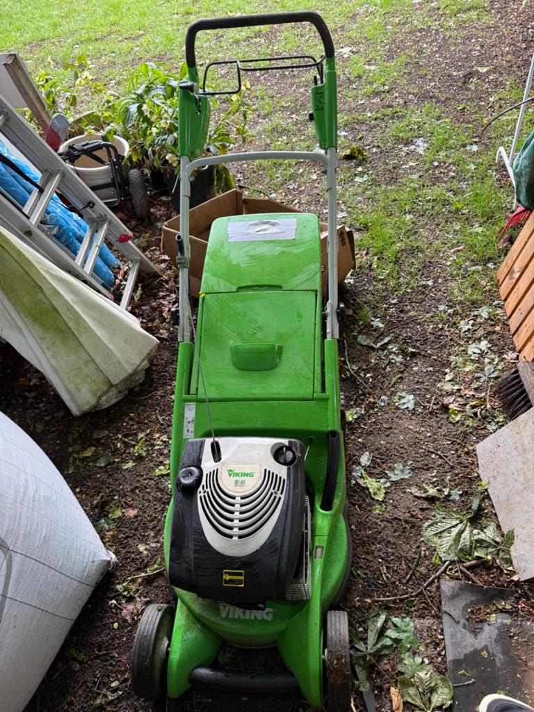 Viking MB 650 VE, Ophalen of Verzenden, Gebruikt, Benzine-grasmaaier, Opvangbak