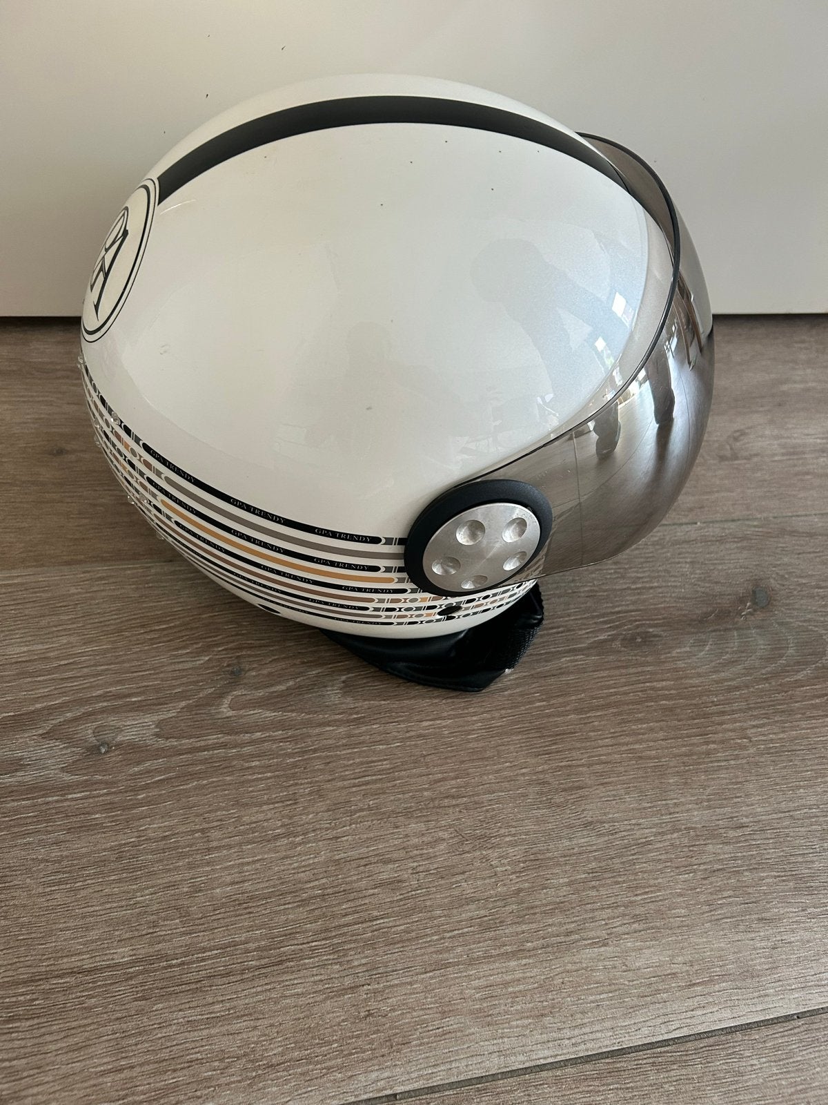 Witte scooterhelm GPA met vizier - Maat XS, Ophalen of Verzenden, Nieuw, Extra small of kleiner