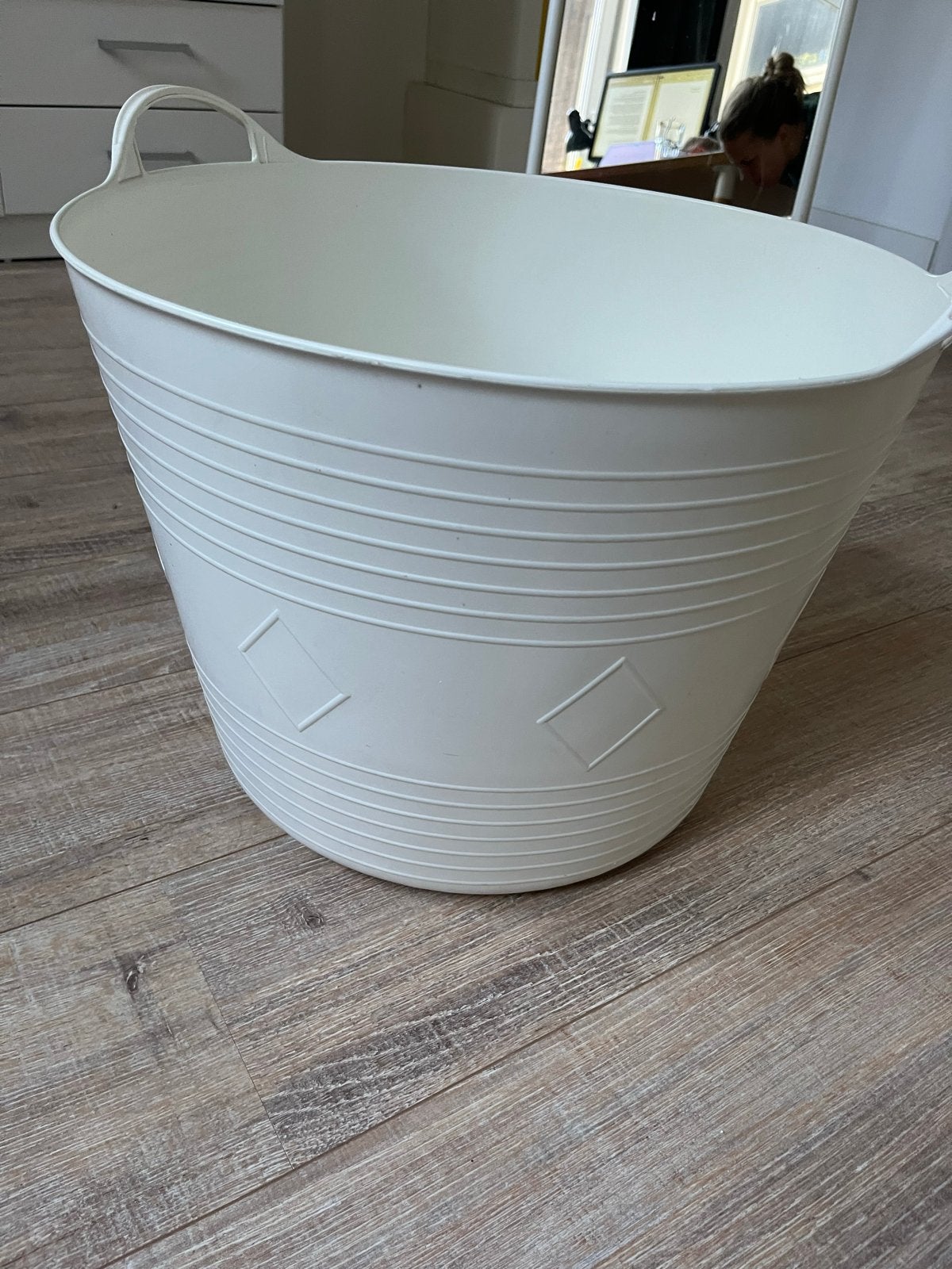 Witte flexibele opbergmand/wasmand, Huis en Inrichting, Ophalen, Gebruikt, Wit, Kunststof