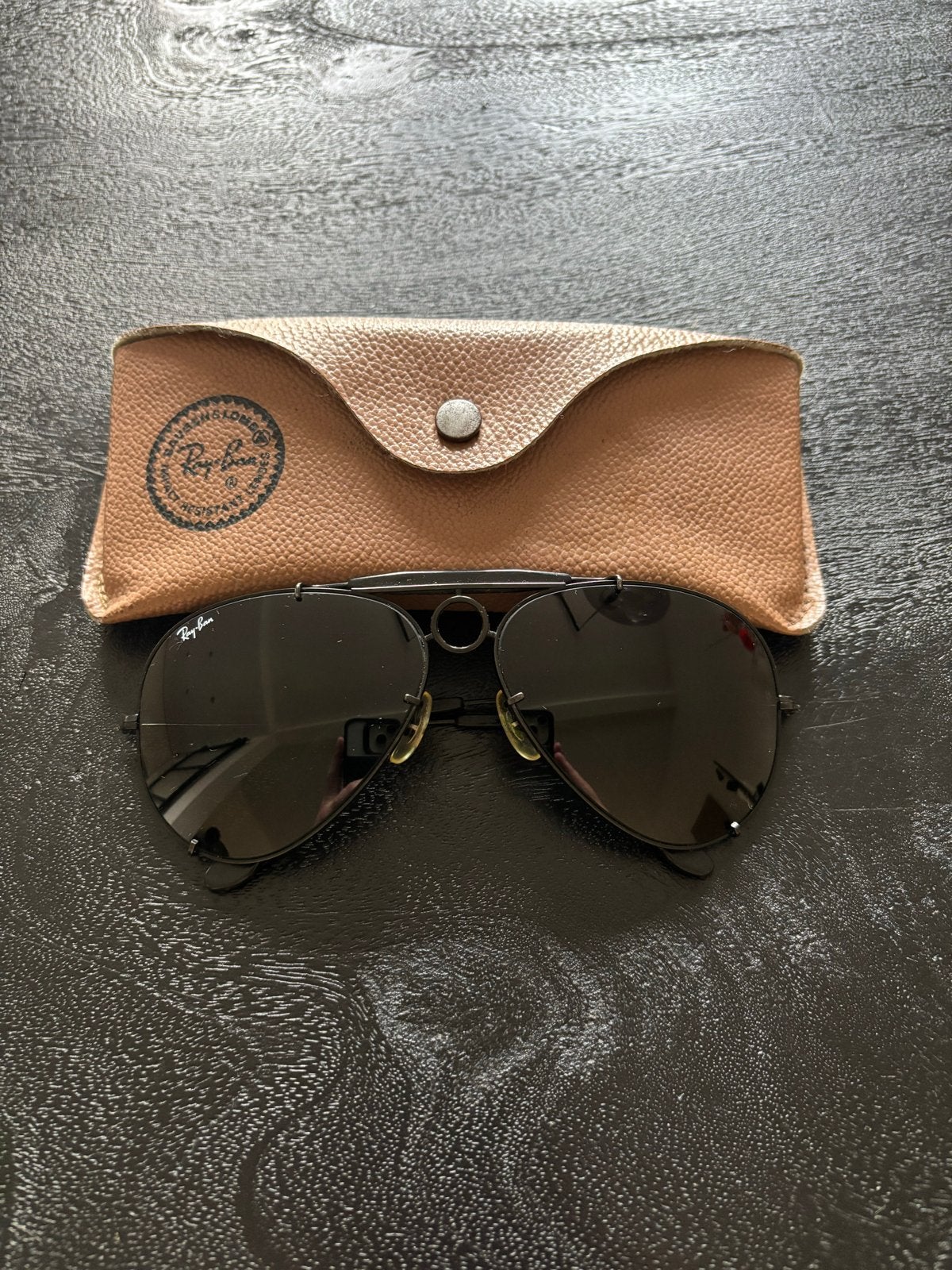 Originele Vintage Bausch & Lomb Ray-Ban Shooter (USA), Gebruikt, Zonnebril, Zwart, Ophalen of Verzenden