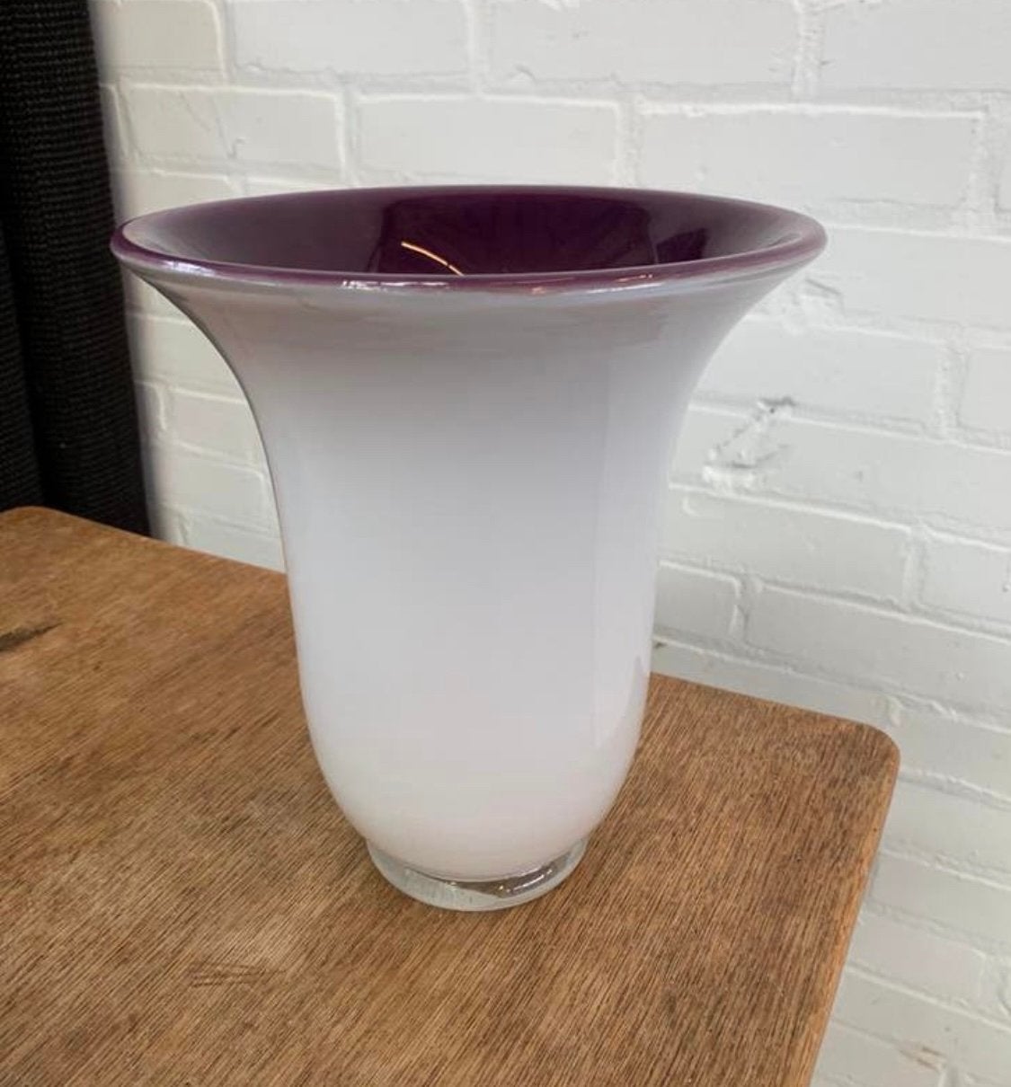 Vaas Murano met mooie wit paarse kleuren puntgaaf., Verzenden