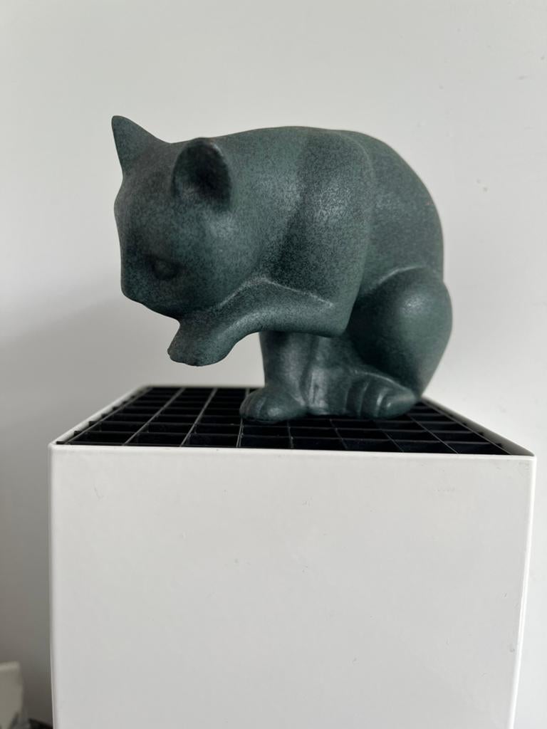 YAO YOU XIN. —. FRANKLIN MINT. —  BRONZEN KAT. —  1985., Verzamelen, Beelden en Beeldjes, Ophalen of Verzenden, Zo goed als nieuw