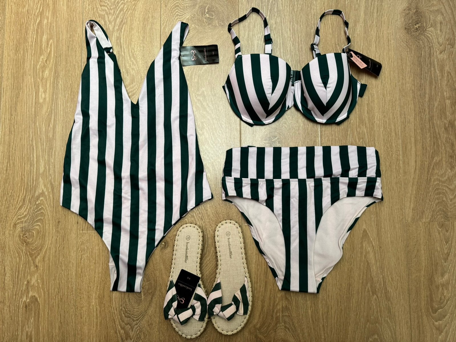 Hunkemöller badmode set groen/lichtroze, Ophalen of Verzenden, Nieuw, Groen, Overige typen