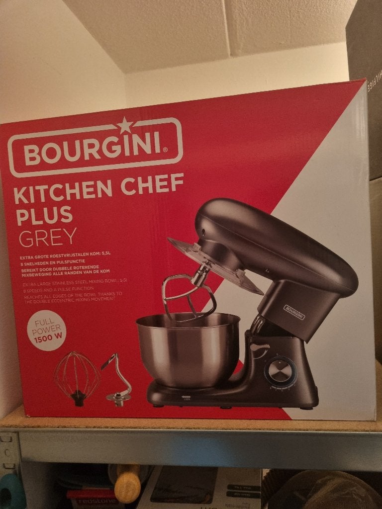 Bourgini Keukenmachine, Witgoed en Apparatuur, Keukenmixers, 4 liter of meer, Ophalen of Verzenden, Nieuw, 3 snelheden of meer