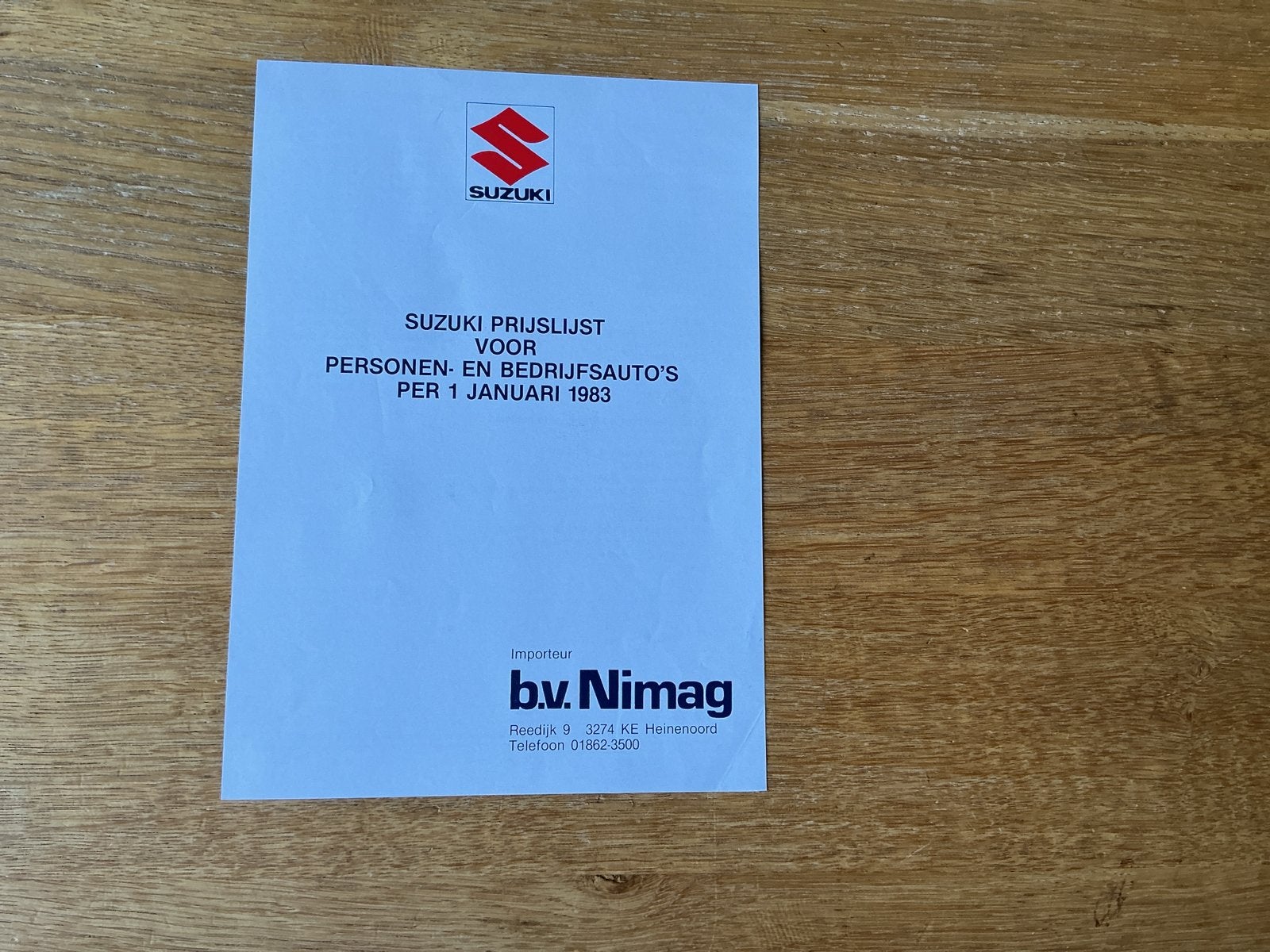Suzuki prijslijst personen- en bedrijfsauto's 1983, Ophalen of Verzenden, Zo goed als nieuw