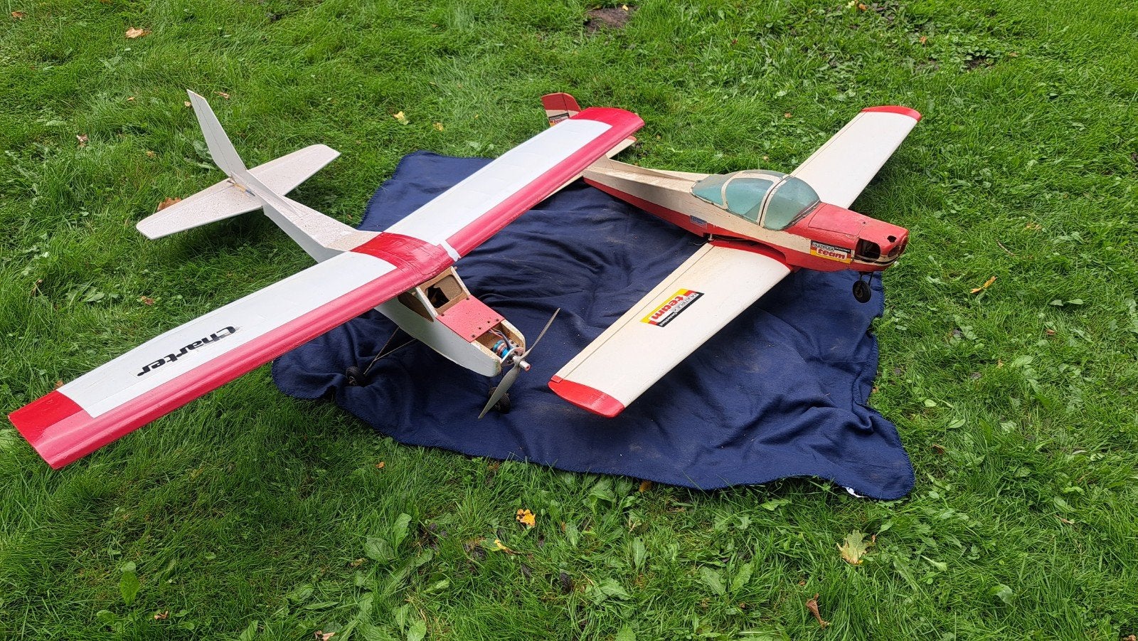 Vintage RC Charter en Bo 209 Monsun, balsahout, Ophalen, Niet werkend