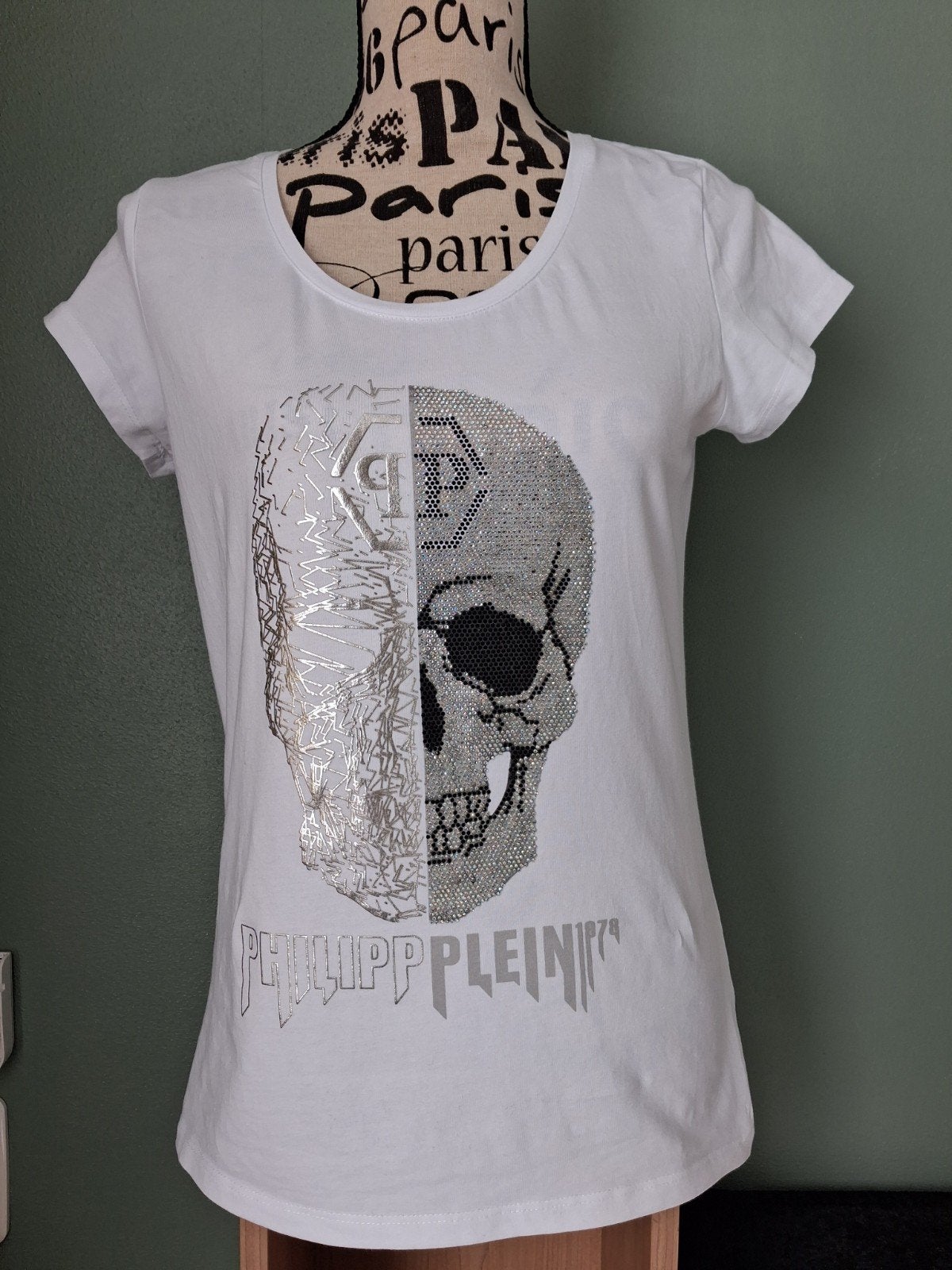 Philipp Plein T-shirt met doodshoofd maat S, Kleding | Heren, Wit, Ophalen of Verzenden, Zo goed als nieuw, Philipp Plein