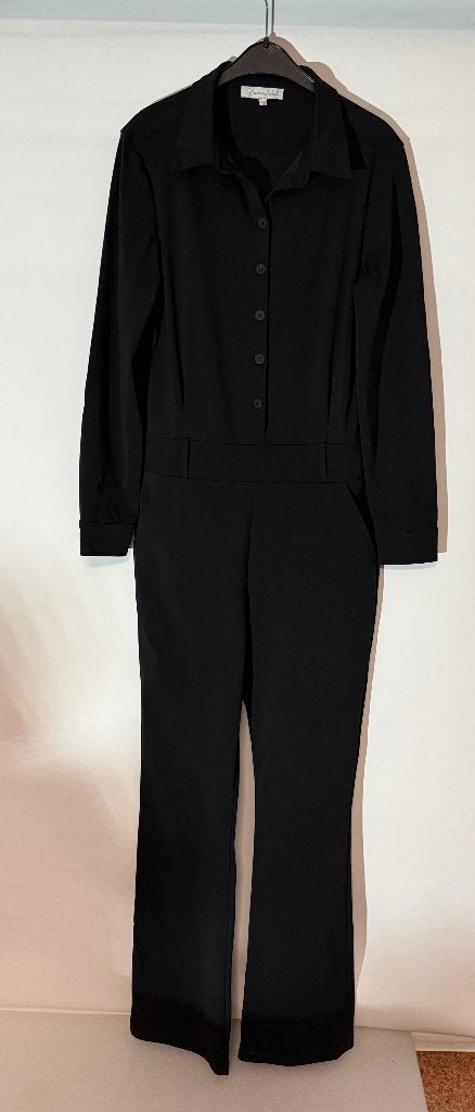 zwarte Glamm Label travel jumpsuit maat 40/42, Maat 42/44 (L), Ophalen of Verzenden, Zo goed als nieuw, Lang