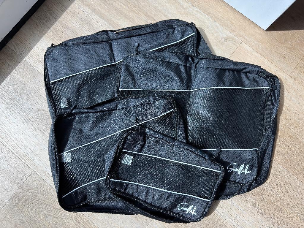 Sunflake packing cubes zwart - 4 stuks, 20 tot 30 cm, Zwart, Minder dan 40 cm, Ophalen of Verzenden