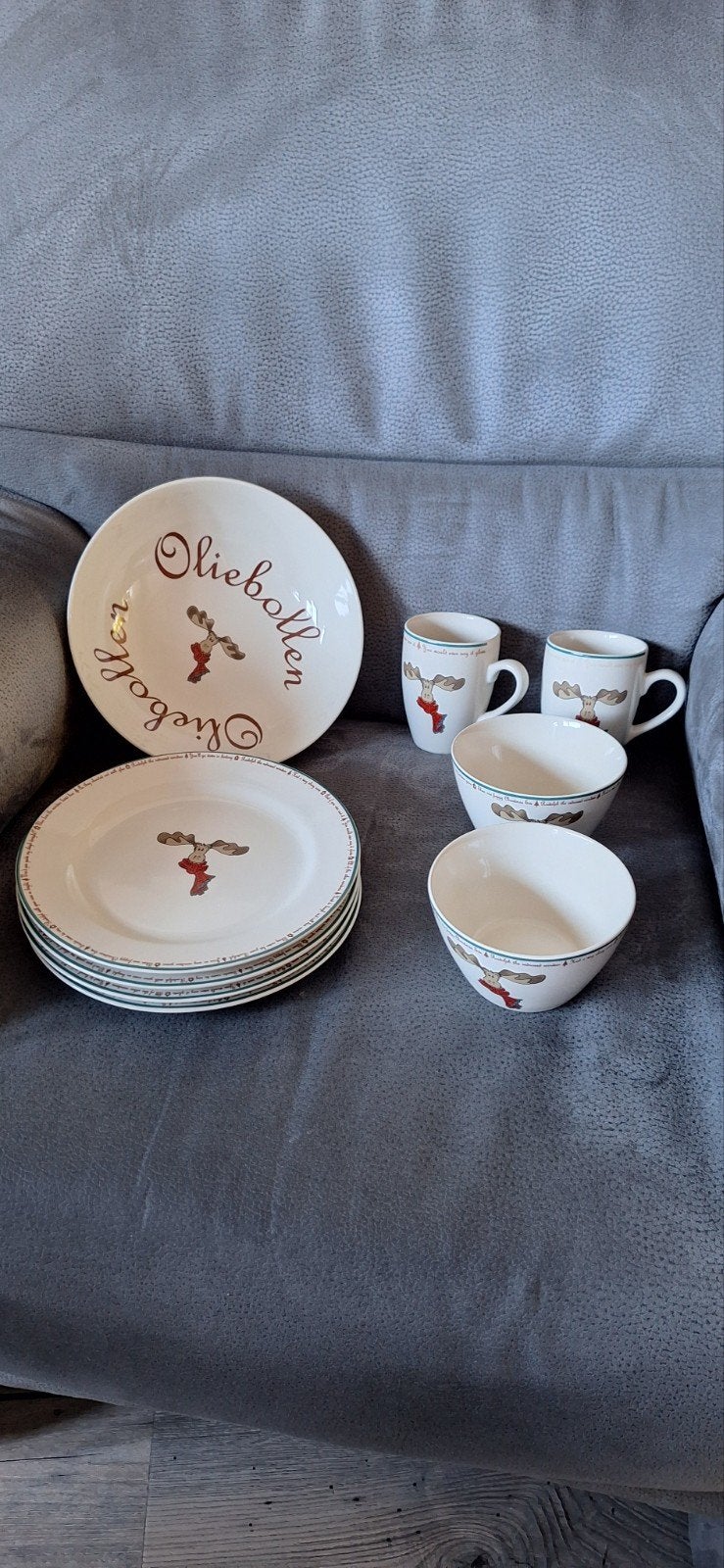 Kerstservies rendier, Overige merken, Keramiek, Overige typen, Ophalen of Verzenden