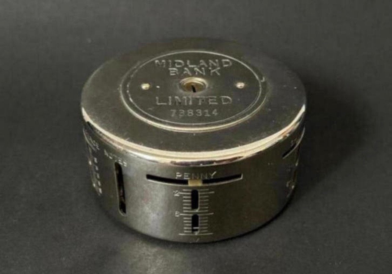 Vintage Sompaarpot Midland Bank, Ophalen of Verzenden, Metaal of Blik, Dier