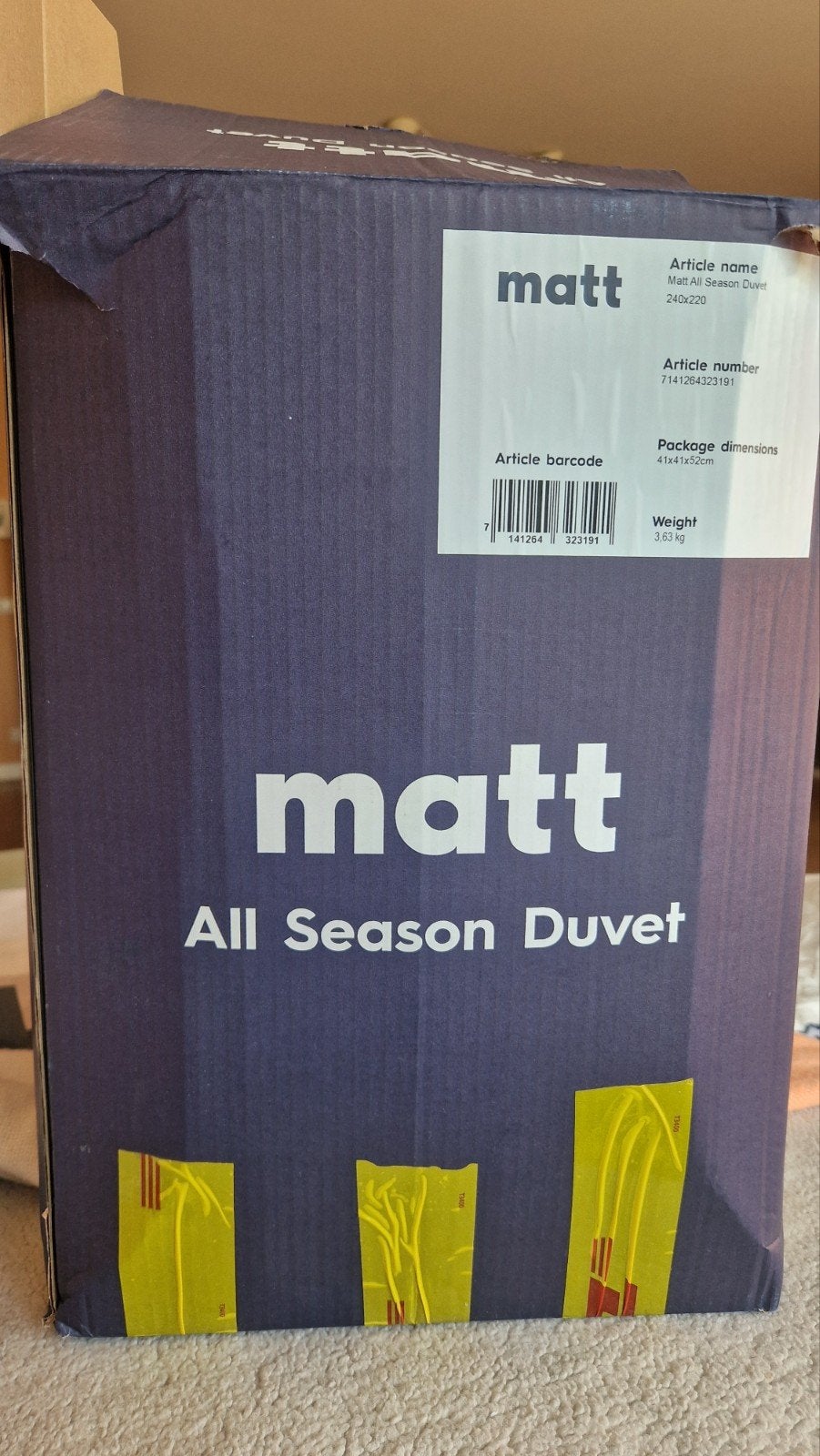 Matt All Season Dekbed 240x220 cm - Nieuwstaat, Huis en Inrichting, Slaapkamer | Beddengoed, Ophalen, Nieuw, Wit, Deken of Dekbed