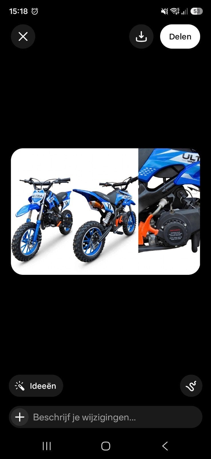 Nieuwe Ultra Dirtbike - Groen - 49cc - NIEUW IN DOOS, Fietsen en Brommers, Ophalen, Ultra, Nieuw, Schijfrem