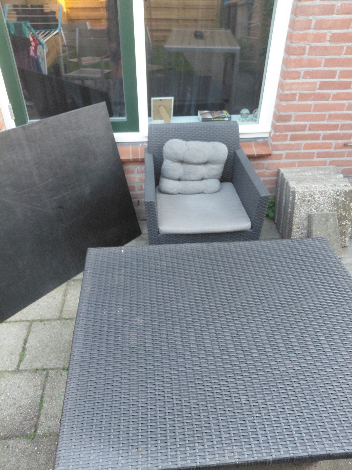 Tuintafel met passende plaat en stoel, Tuin en Terras, Tuinsets en Loungesets, Ophalen, Gebruikt, Stoel