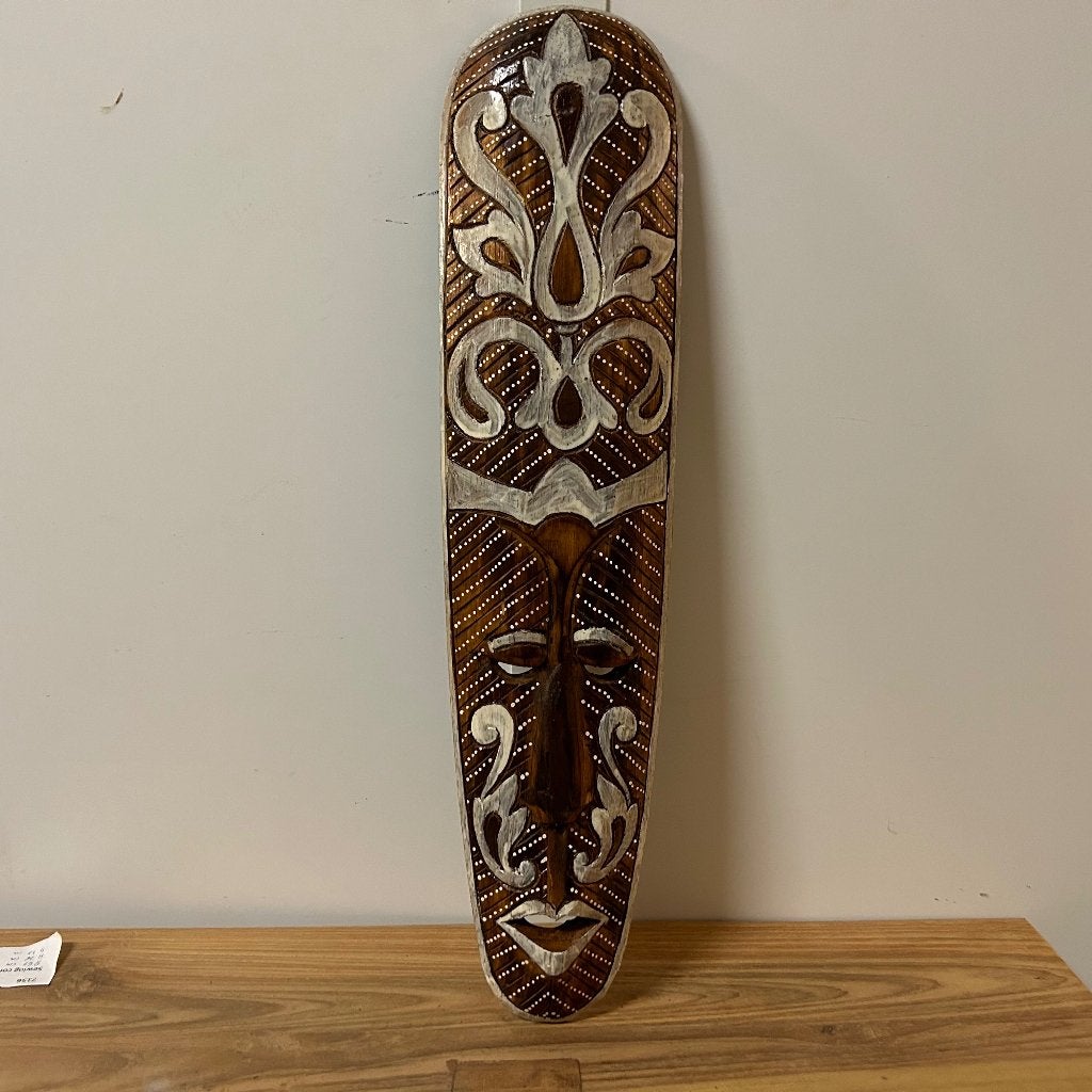 dayak masker – 50 cm - handgemaakt - Nieuw bij TTM Wonen, Hout, Masker, Geschilderd, 50 cm
