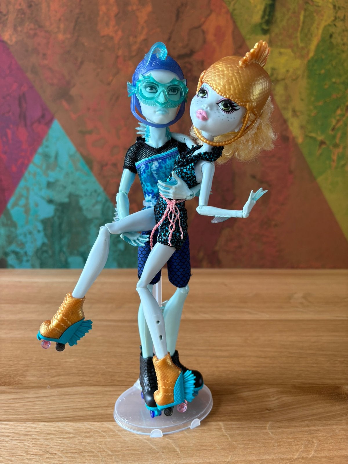 Monster High Lagoona Blue & Gil Webber Wheel Love G1 2015, Verzamelen, Ophalen of Verzenden, Zo goed als nieuw, Pop