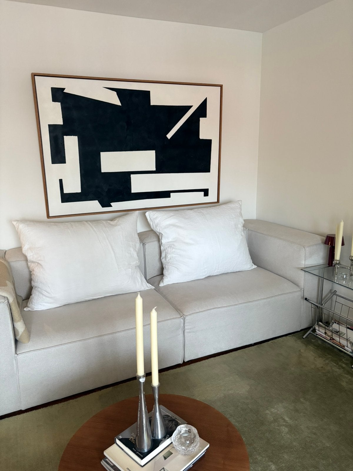 2 ZARA HOME XXL kussens (linnen hoes + donzen binnenkussen), Huis en Inrichting, Ophalen, Overige merken, Wit, Vierkant