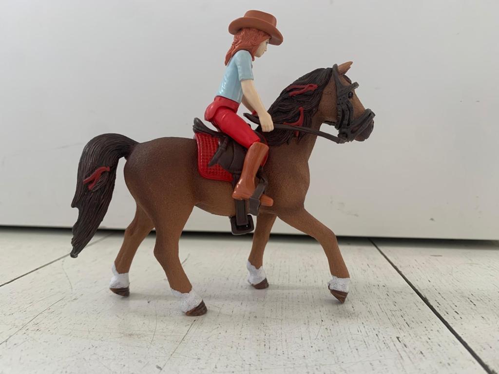 Schleich Paard met Ruiter en Accessoires, Ophalen of Verzenden, Zo goed als nieuw