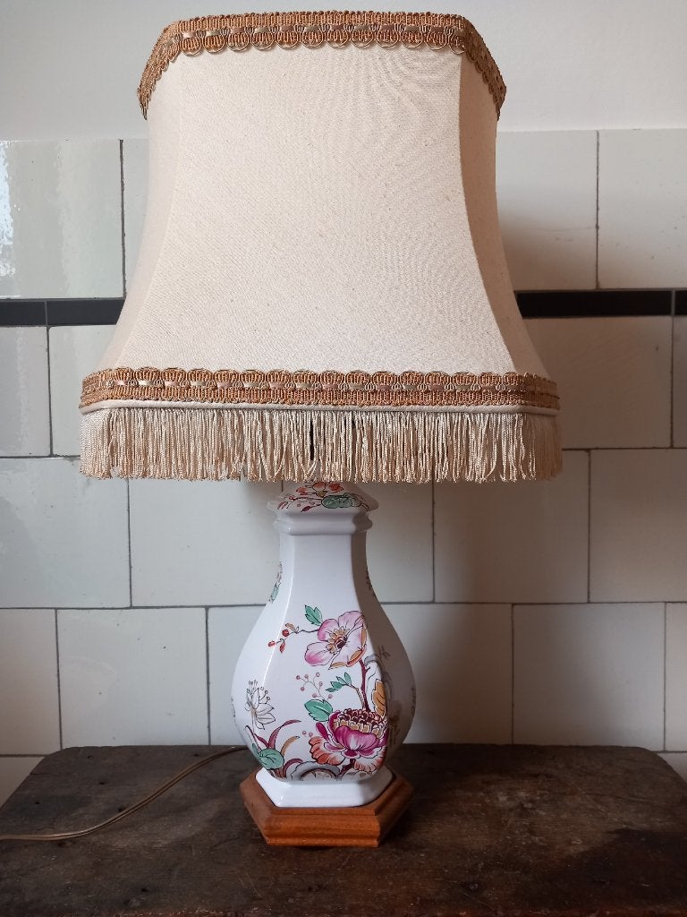 oude staande lamp Frans brocante schemer tafellamp, plaatje!, Ophalen of Verzenden