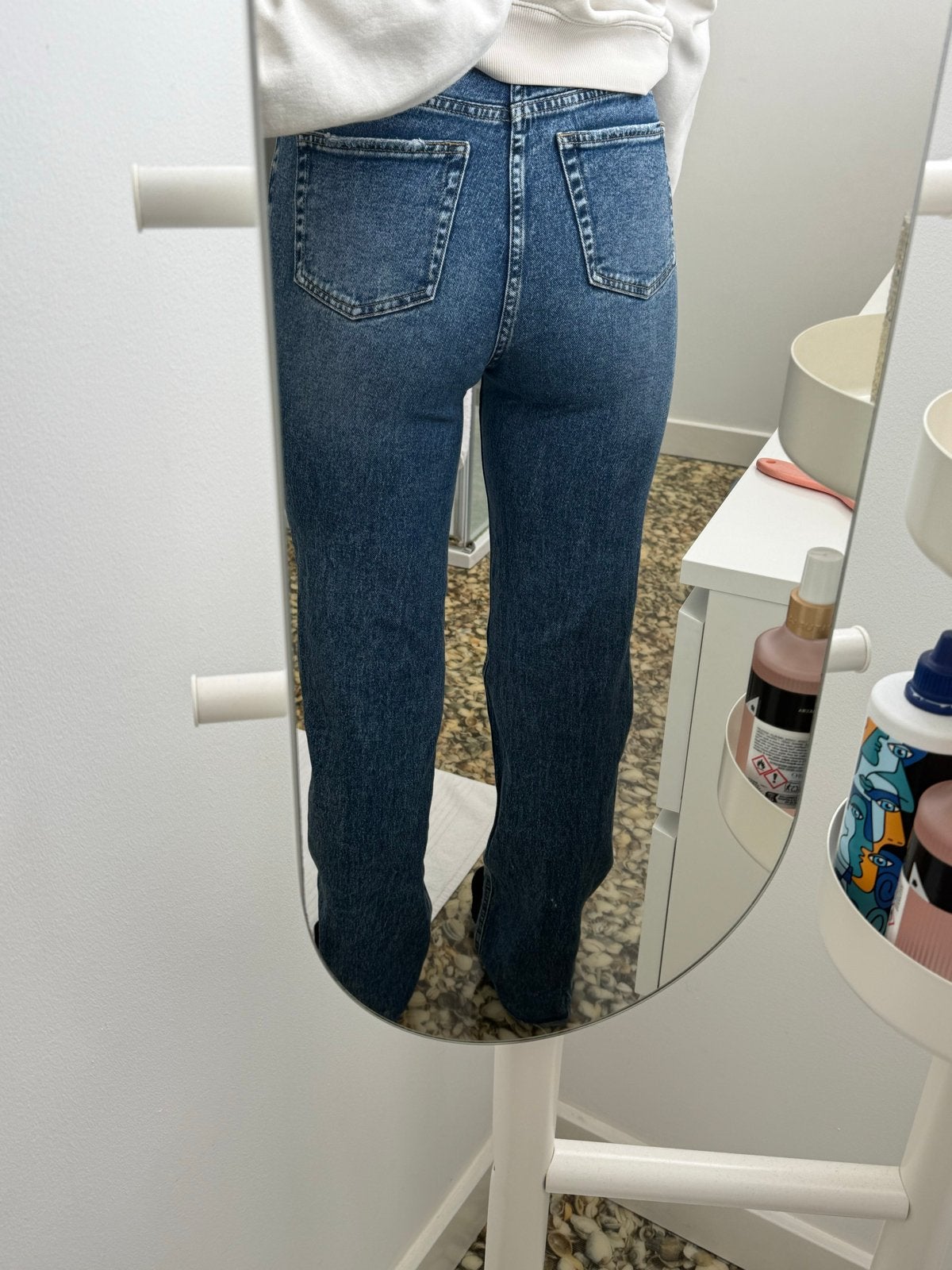 Extra lange stretch jeans Queen hearts, Ophalen of Verzenden, Gedragen, Blauw, W28 - W29 (confectie 36)