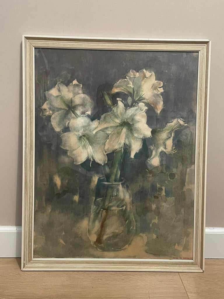 Pieter den Besten NL | Aquarel | AMARYLLIS | 1900-1950, Ophalen of Verzenden