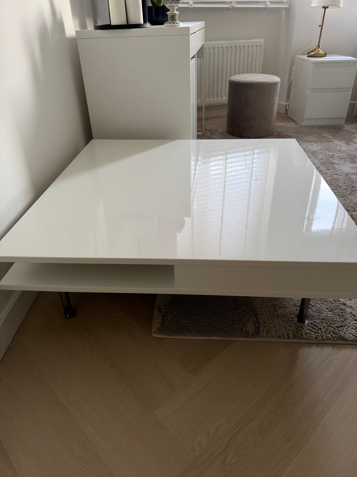 IKEA TOFTERYD salontafel hoogglans wit, Huis en Inrichting, Overige materialen, Gebruikt, Vierkant, 5 – 50