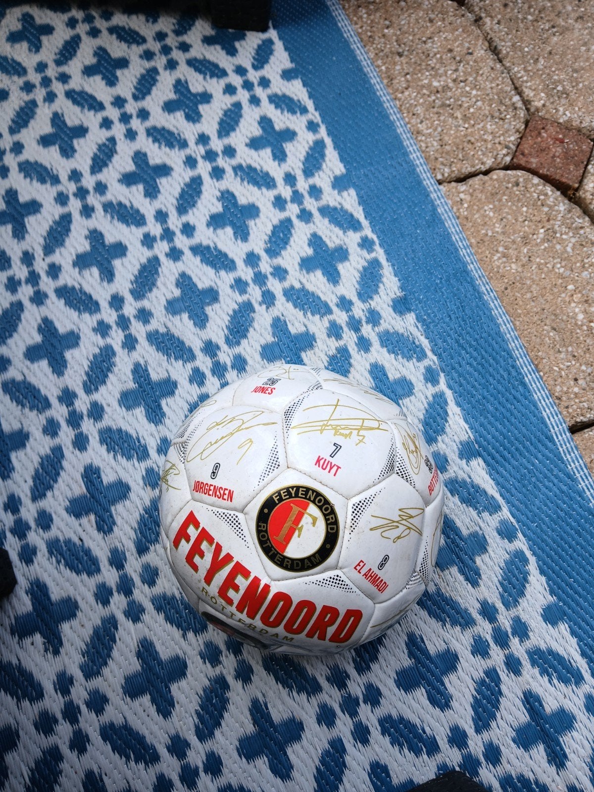 Gesigneerde Feyenoord voetbal, Ophalen, Gebruikt, Bal