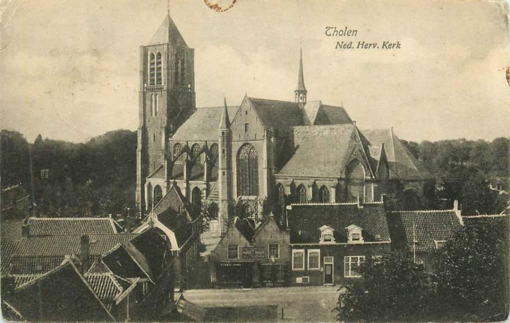 381-347-003 Tholen Kerk, Verzenden, Voor 1920, Zeeland