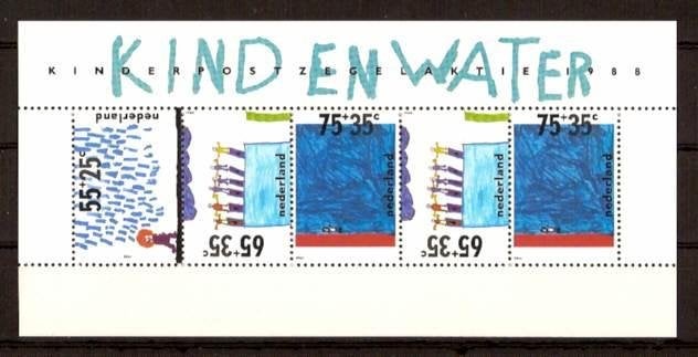 Nederland NVPH nr 1418 postfris Kinderpostzegels 1988, Ophalen of Verzenden, Na 1940, Postfris