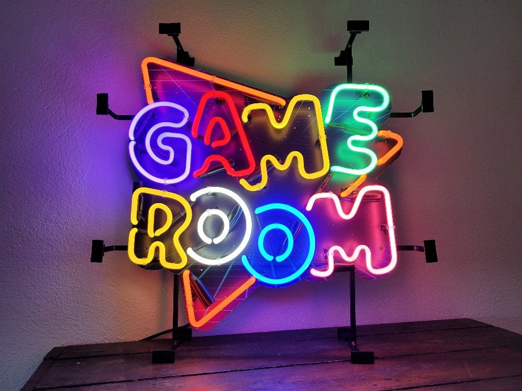 GAME ROOM neon lamp div. neonverlichting sixties fifties, Verzamelen, Merken en Reclamevoorwerpen, Ophalen, Zo goed als nieuw