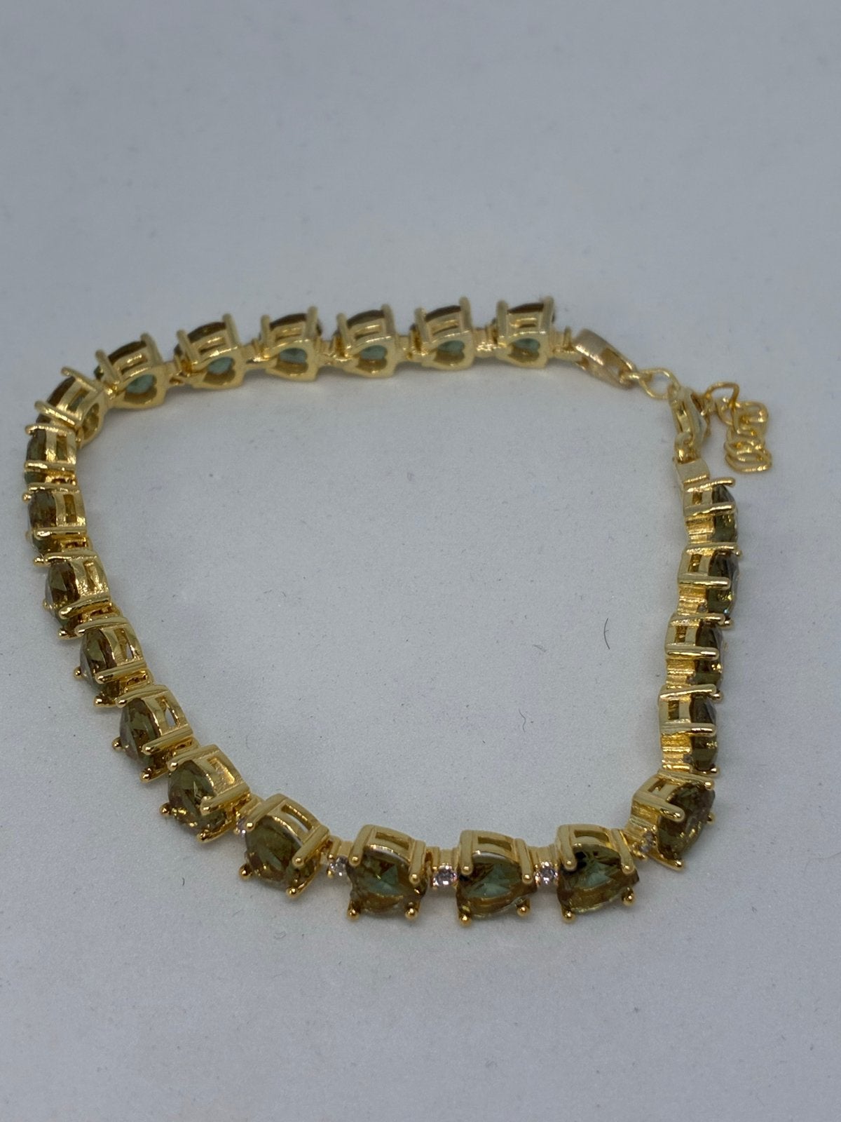 Verguld Zilver 925 Armband met Labmade Zultaniet, Zilver en edelstenen, Nieuw, Ophalen of Verzenden, 5646JA