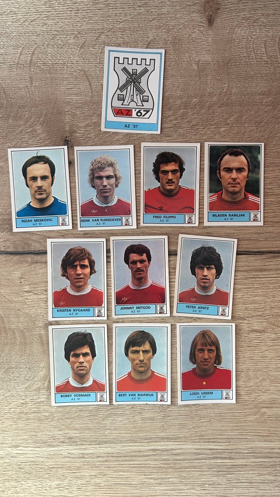 Panini Voetbal 78 plaatjes AZ’67 11x, Verzenden, Zo goed als nieuw, Meerdere plaatjes