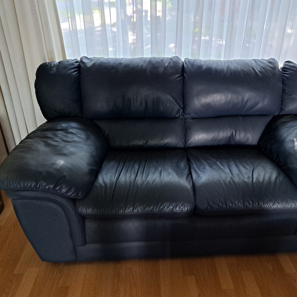 Leren tweezits Bankje, Huis en Inrichting, Ophalen, Gebruikt, Normaal, Minder dan 75 cm