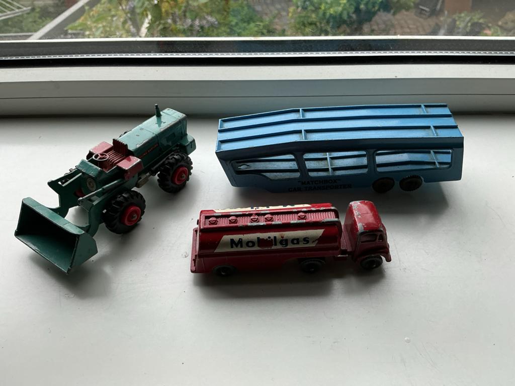 Vintage Matchbox speelgoedauto's: Tractor, Tanker, Transport, Ophalen of Verzenden, Gebruikt